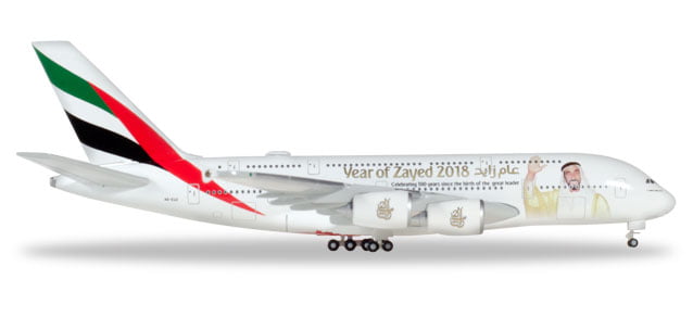 Herpa Wings 1:500 531535 Emirates airbus a380 "year of zayed" 