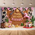 thumbnail image 6 of Western Theme Birthday Sign Cowboy Decoration Party Banner Rustic Design for Birthday Celebration Party Decoration Event, 6 of 8