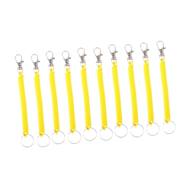 10 piezas de cierres de langosta con resorte y cuerdas de seguridad para carteras, bolsos y teléfonos móviles. Amarillo