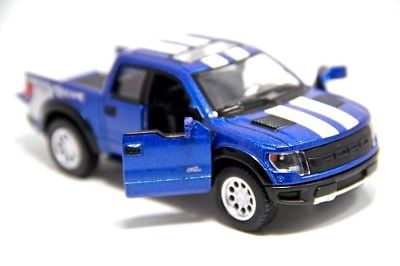 4 PC Set 5" Kinsmart 2013 Ford F-150 SVT Raptor Stripes 1:46 Diecast Model Truck