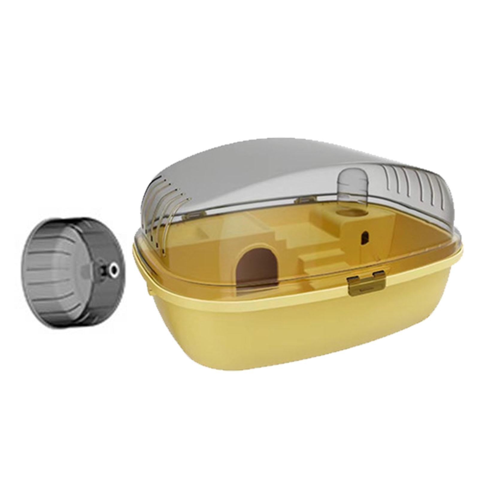 Bvdfgk Large Hamster Cage Openable Top Exercise Playing House Clear Gerbils Ventilation Yellow