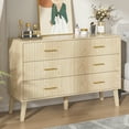 thumbnail image 5 of Fluted 6 Drawers Dresser, Wide Modern Chest of Drawers, 6 Drawer Double Dresser, 5 of 10