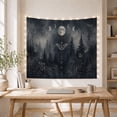 thumbnail image 3 of Misty Forest with Full Moon and Symmetrical Moths, Mystical Gothic for Dark Nature Lovers, Surreal Art Wall Decor, Halloween Gift, Tapestry Wall Hanging for Bedroom and Living Room, 3 of 5