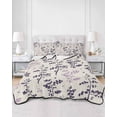 thumbnail image 2 of Twin Quilt Bedding Set, Purple Pink Botanical Reversible Summer Quilt 3 Pieces, Rustic Country Spring Floral Summer Leaf Lightweight Bedspreads Coverlets with 2 Pillow Shams for All Seasons, 2 of 5