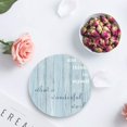 thumbnail image 4 of POGLIP What a Wonderful World Blue Art Rustic Wooden Board Set of 6 Round Coaster for Drinks, Absorbent Ceramic Stone Coasters Cup Mat with Cork Base for Home Kitchen Room Coffee Table Bar Decor, 4 of 5