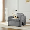 thumbnail image 3 of Modern Cat-Friendly Chenille Oversized Armchair with Pet-Resistant Fabric, Built-In Cat Cave & Machine-Washable Cushions for Living Room, Bedroom, Home Office, 3 of 5