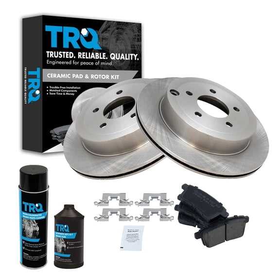 TRQ Front Ceramic Brake Pad & Rotor Kit w/Chemicals for Terrain Equinox Regal BKA17427 Fits select: 2010-2017 CHEVROLET EQUINOX, 2013-2015 CHEVROLET MALIBU