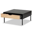 thumbnail image 3 of Baxton Studio Haben Modern and Contemporary Two-Tone Oak Brown and Black Finished Wood Coffee Table, 3 of 12