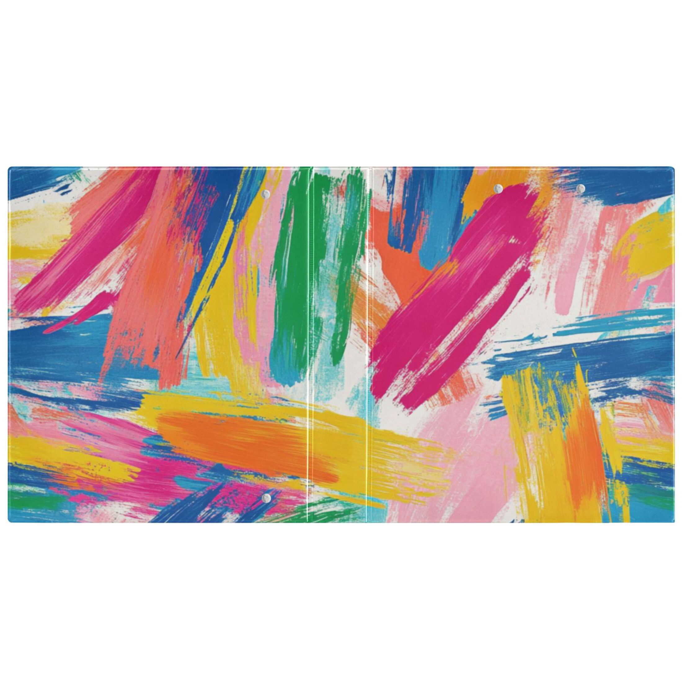 Graffiti Colorful 3 Ring Binders 1.5 inch Hardcover File Folders with Interior Pockets A4 Size Organizer for School Office Hospital
