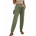 thumbnail image 2 of Womens Yoga Sweatpants Loose Workout Harem Joggers Casual Comfy Lounge Pajama Pants with Pockets Army Green S, 2 of 7