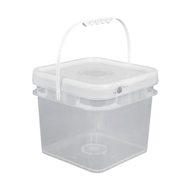 Cubo cuadrado con asa y tapa, multifuncional, práctico y ligero para alimentos. 8L