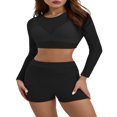 thumbnail image 1 of Ensemble de Plage Élégant pour Femmes Crop Top en Maille Transparente + Shorts, 1 of 9