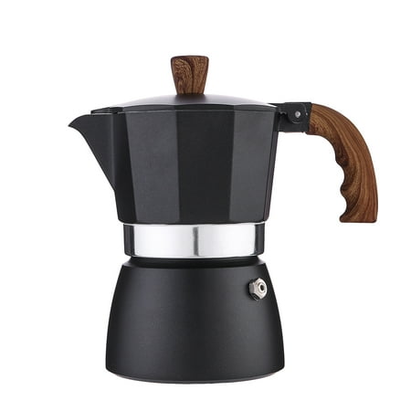 

Coffee Maker Aluminum Coffee Machine for Octagon Household Pot Kitchen Accessory Black 150ML