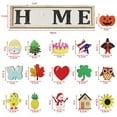 thumbnail image 4 of Clearance sales today deals,Cute Interchangeable Seasonal Welcome Sign Front Door Decoration Rustic Round Wood Wall Hanging Outdoor Spring Summer Fall Winter All Seasons Holidays, 4 of 7