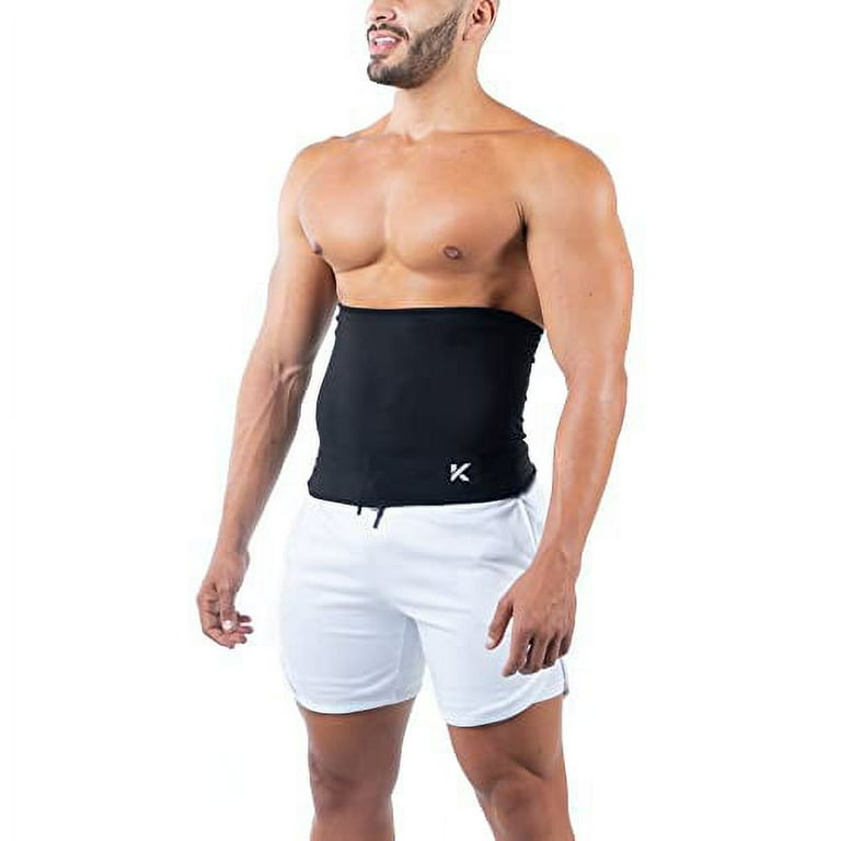 Kewlioo Men s Heat Trapping Waist Toner Sweat Body Shaper Vest for Men Mens Bodysuit Slimmer Sauna Suits Shapewear Compression Top Shirt Anti Slip Waistband Versatile and Discreet Black XL Walmart