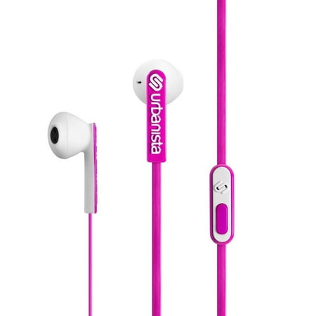 urbanista san francisco ergonomic earphones with remote and mic - retail packaging -  pink panther/pink