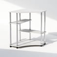 thumbnail image 1 of Furinno Turn-N-Tube Multipurpose Corner Shelf, Display Rack, Bookshelf, White Oak, Stainless Steel Tubes, 1 of 6