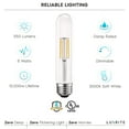 thumbnail image 3 of Luxrite Vintage T9 LED Tube Light Bulbs 60W Equivalent, 3000K Soft White, 550LM, Dimmable, 5W, UL, E26 Base 6 Pack, 3 of 7