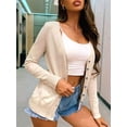thumbnail image 5 of Women'S Button Knit Cardigan Long Sleeve Casual Soft Knit Cardigan Sweater Top Khaki S, 5 of 6