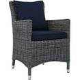 thumbnail image 1 of Modway Summon Dining Aluminum and Rattan Patio Armchair in Canvas/Navy, 1 of 3