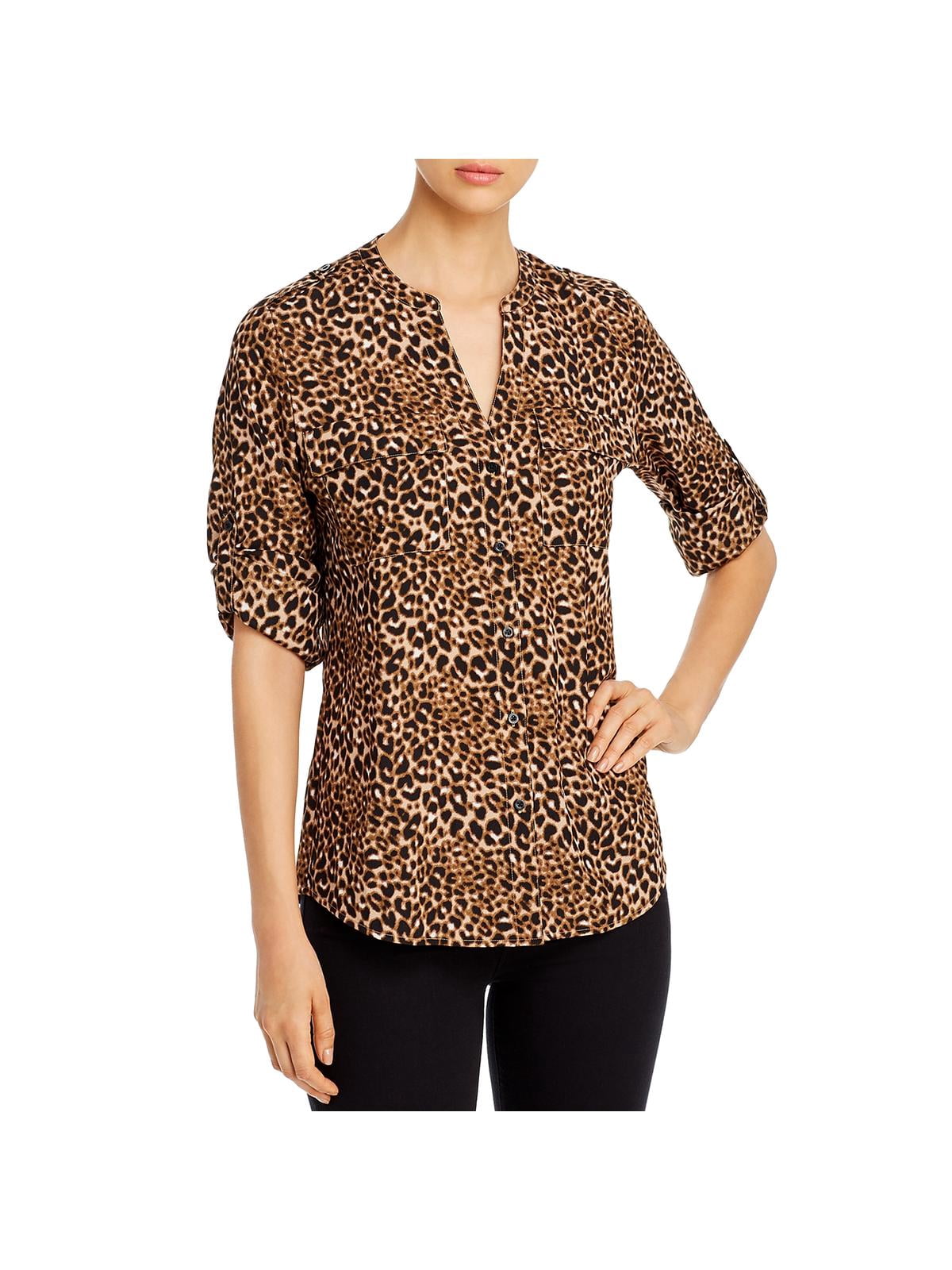 Calvin Klein Womens Leopard Print V 