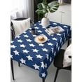 thumbnail image 6 of 4th of July Table Cloth, Independence Day Patriotic White Star Blue Waterproof Tablecloth for Rectangle Tables, Reusable Washable Fabric Table Cover for Restaurant Kitchen Dining Tables 54"x108", 6 of 6