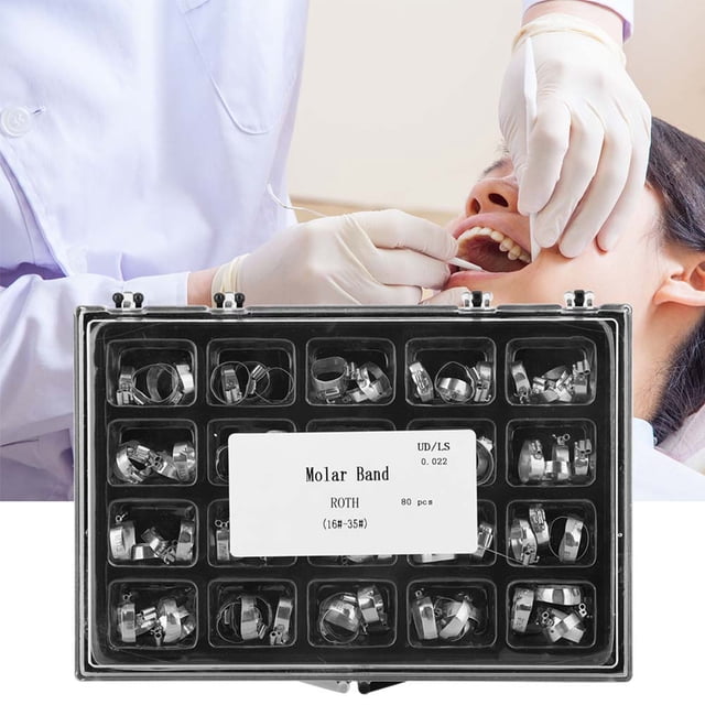 Banda molar dental NikouMX Tubo de ortodoncia dental de 80 piezas