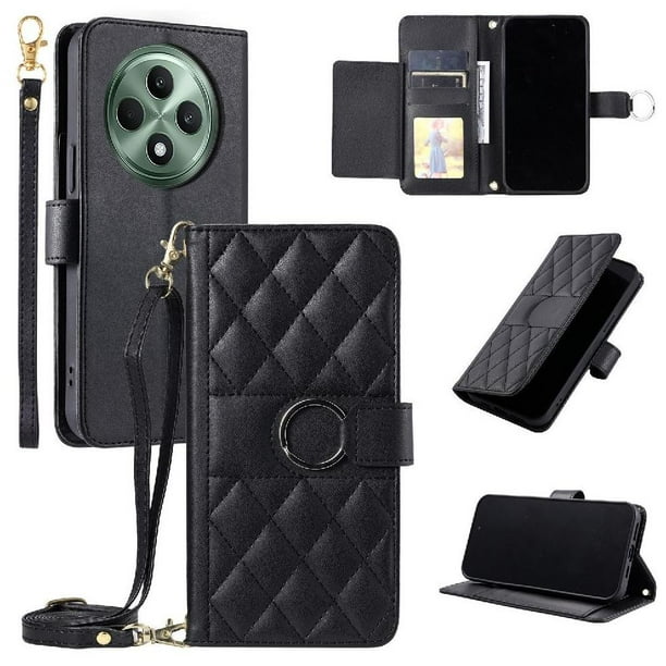 Funda tipo billetera GANGXUN para OPPO Reno 12F – Tapa abatible con correa para mujer