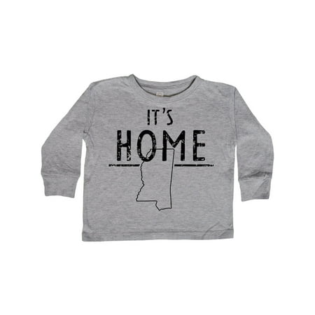 

Inktastic It s Home- State of Mississippi Outline Distressed Text Gift Toddler Boy or Toddler Girl Long Sleeve T-Shirt