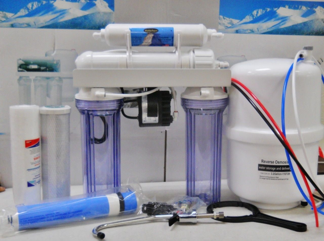 Dual Use 5 Stage Under Sink Reverse Osmosis Drinking & Aquarium Deionization (RO/DI) Water Filter System w/Permeate Pump