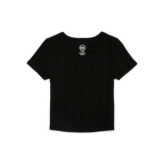 Wonder Nation Girls Split Neck Top with Short Sleeves, Sizes 4-18