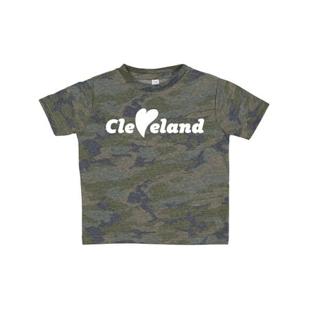 

Inktastic Cleveland Heart Solid White Gift Toddler Boy or Toddler Girl T-Shirt