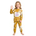 thumbnail image 6 of yboeqw Girls Halloween Pajamas Skeleton Sleepwear Two Piece Long Sleeve Crewneck T-Shirt and Pant Halloween Jammies 2-8 Years(7Y,Yellow), 6 of 7
