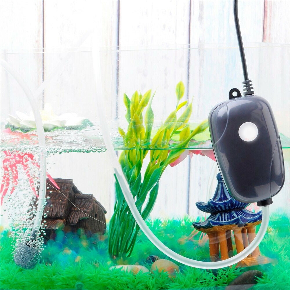 2 Air Bubble Stone & Air Pump 2 Outlets for Aquarium Fish Tank Hydroponic Pond 