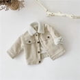 thumbnail image 5 of QUYUON Baby Boys Girls Corduroy Jacket - Kids Toddler Fleece Lined Tops Lapel Button-Down Thicken Warm Winter Coat Outerwear with Pockets Beige 5T, 5 of 6