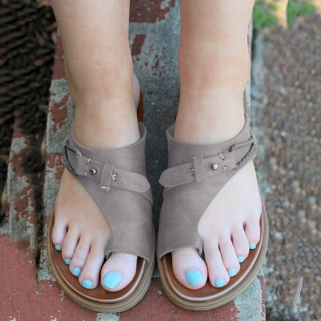 

Patlollav Womens Clearance New Style Flat Sandals Comfortable Slip Sole Ladies Summer Beach Shoes