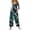 #01Green, variant on Women's Floral Print Sleeveless Overalls Loose Wide Leg Cotton Linen Jumpsuit with Pockets Green XL