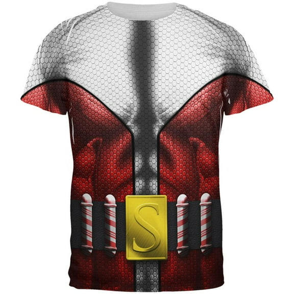 Christmas Superhero Santa Claus Costume All Over Mens T Shirt Multi X-LG