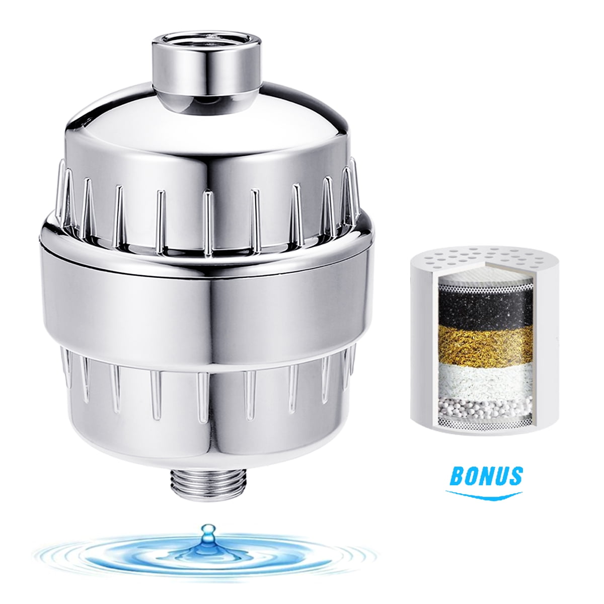 Shower Filter, 12-Stage Universal Shower Head Water Filter with 2 Cartridges, Hot and Cold Water Fliter for Purifying and Softening Hard Water- For ...