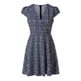 thumbnail image 3 of Babysbule Summer Dresses for Women Ladies V-Neck Half Sleeve Floral Print Mini Dress Skirts, 3 of 8