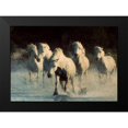 thumbnail image 2 of Walker, Carol 14x11 Black Modern Framed Museum Art Print Titled - White Running Horses, 2 of 5
