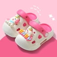thumbnail image 2 of Toddler Kids Clogs Boys Girls Cartoon Slides Slip on Sandals Adjustable Strap Hollow out Summer Outdoor Beach Pool Water Shoes Shower Slippers White 7 Toddler, 2 of 5