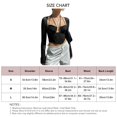 thumbnail image 4 of Mujeres Crop Top manga larga pecho plisado hueco fuera moda Halter verano Top para citas compras, 4 of 7