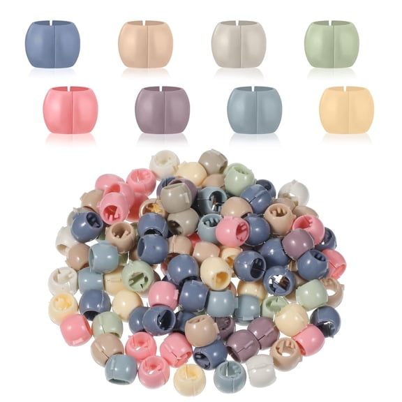 BZCOE Hair Beads for Girls,100 Pcs Mini Hair Claw Clips Plastic Tiny Braided Hair Clips Cute Colorful Beads Clip Decorative Hair Accessories for Women Girls