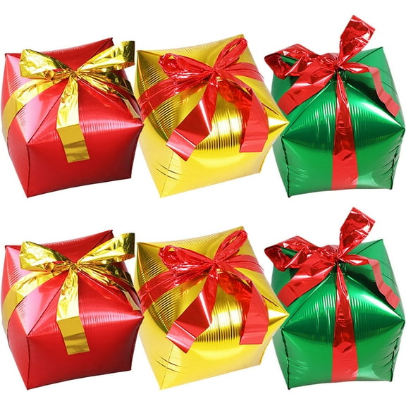 Moluckfu 6Pcs Red Foil Balloons for Christmas and New Year