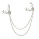 thumbnail image 5 of 3xFashion Cabeza de Ciervo Puntas de Alce Cadenas Dobles Borlas Collar Alfileres Broche Plata 6 piezas, 5 of 6