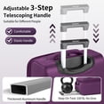 thumbnail image 6 of Ktaxon 20" Carry-on Luggage Softside Suitcases Oragnizer Bag with 360° Spinner Wheels Lightweight Travel Suitcase, Purple, 6 of 15