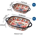 thumbnail image 2 of ONECCI Baking Dish Ceramic Baking Pan Blue Casserole Dish Porcelain rectangular Baking Set 2pcs Bakeware Sets Lasagna Pan Baking Dishes for oven(Honey Flower), 2 of 8