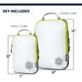 thumbnail image 3 of Compression Packing Cubes for Travel - Luggage and Backpack Organizer Packaging Cubes for Clothes (White and Green, 2 Piece Set), 3 of 9