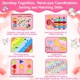 thumbnail image 4 of Montessori Busy Book for Toddlers, Interactive Preschool Activity Quiet Book, Educational Sensory Learning Toy for Boys & Girls Travel Toy, Pink, 4 of 5